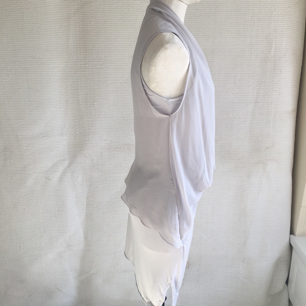 All Saints Faux Wrap Layered Sleeveless Dress Gray - Picture 2 of 8